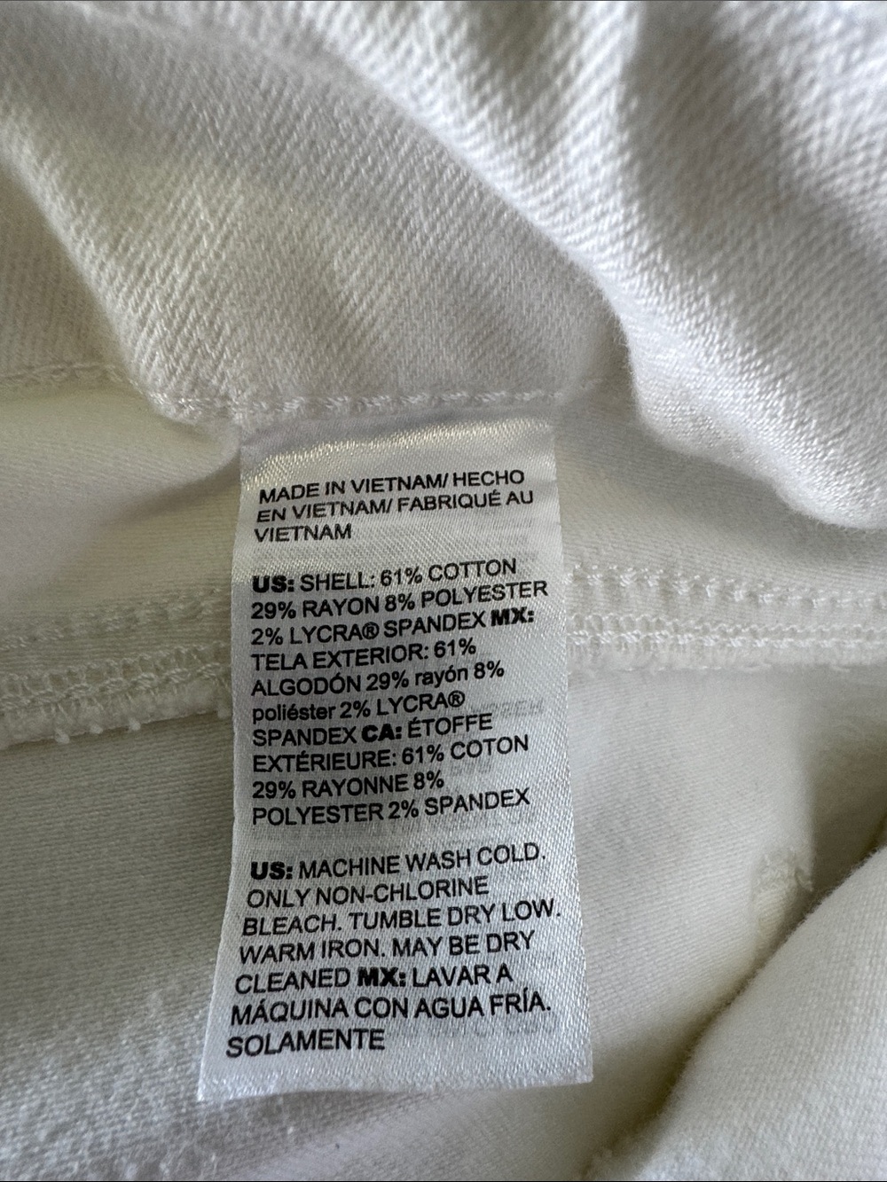 Chico's White Cropped Triple Frayed-Hem Pull On Pants Size 2 (10/12) - Picture 8 of 8